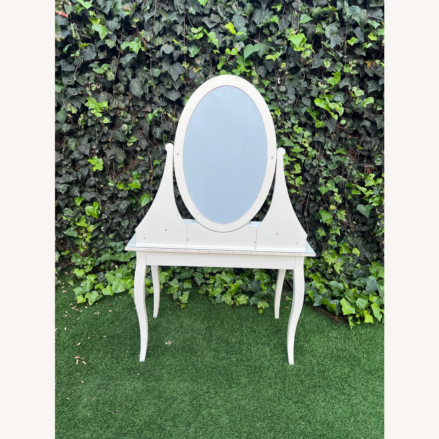 Dressing Table with Mirror and Glass Top - image-6