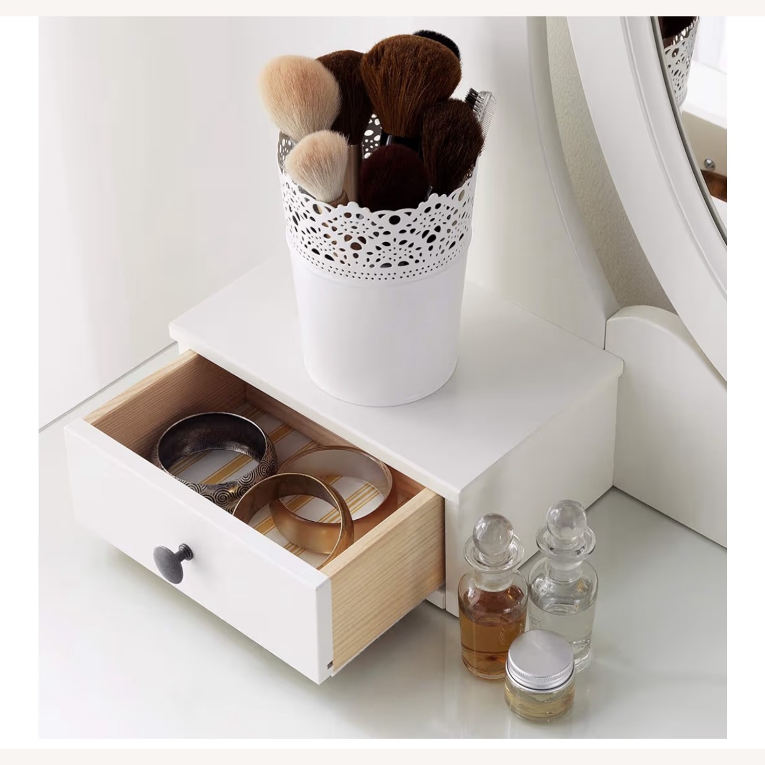 Dressing Table with Mirror and Glass Top - image-12