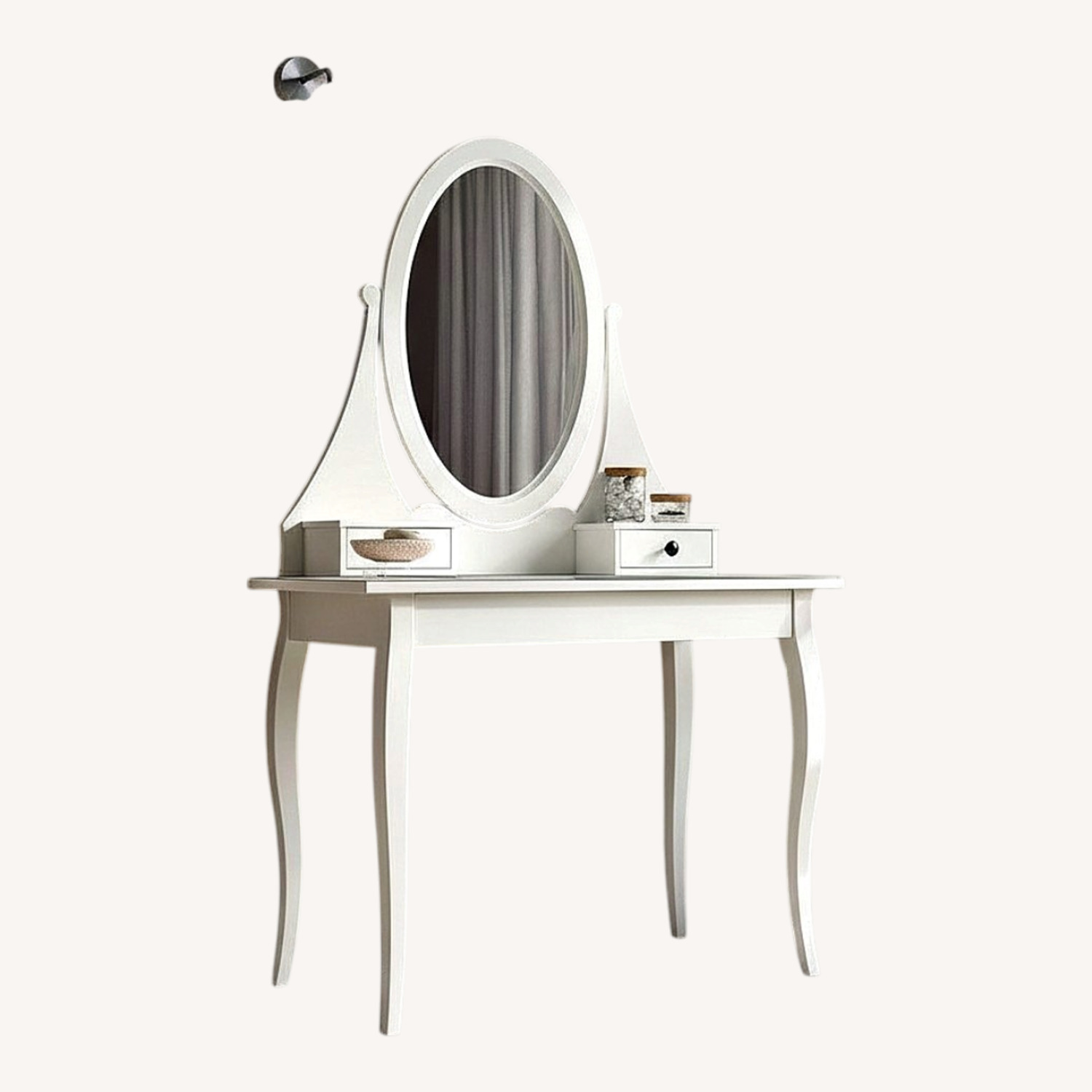 Dressing Table with Mirror and Glass Top - image-0