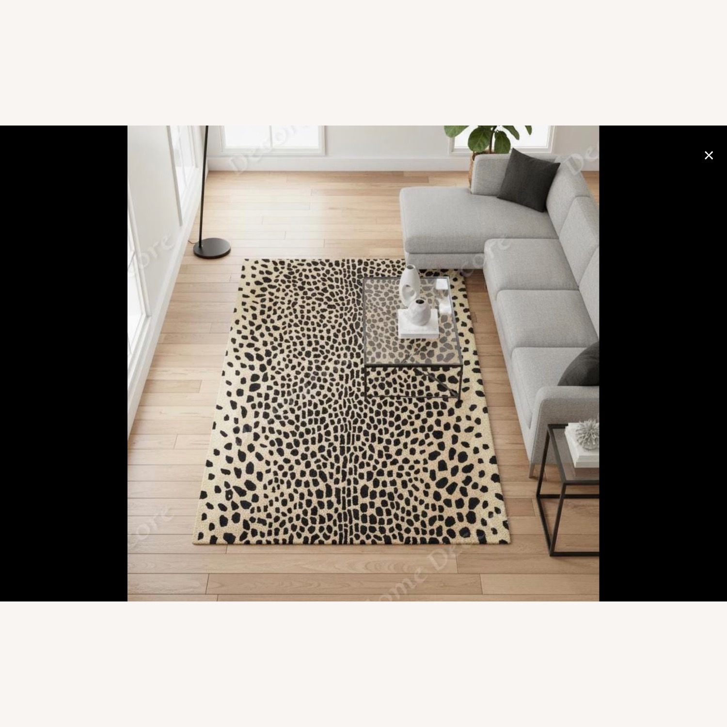 "Leopard" Print, Hand-tufted Wool Rug - image-1