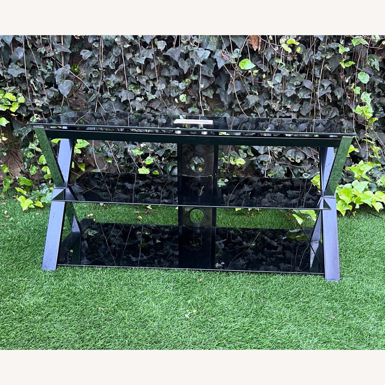 Glass and Metal Frame Entertainment Center - image-2
