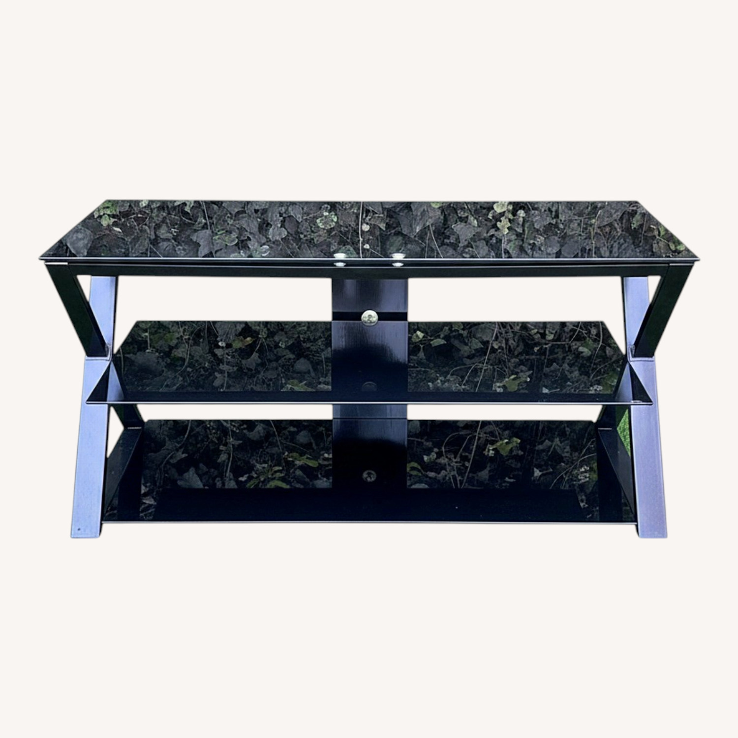 Glass and Metal Frame Entertainment Center - image-0