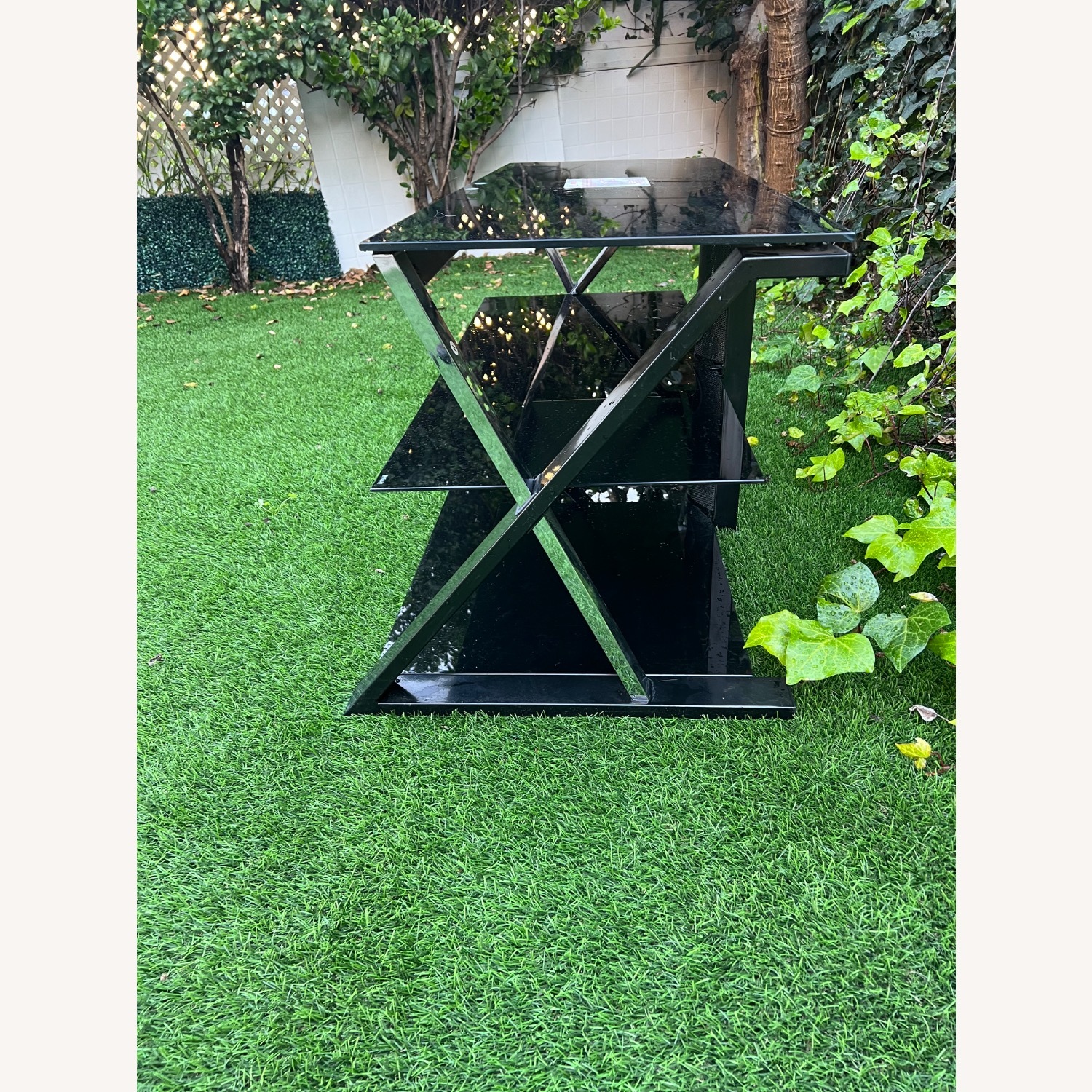 Glass and Metal Frame Entertainment Center - image-4