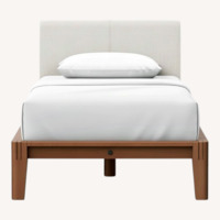 Thuma Twin XL Bed in Walnut + Boucle Pillowboard