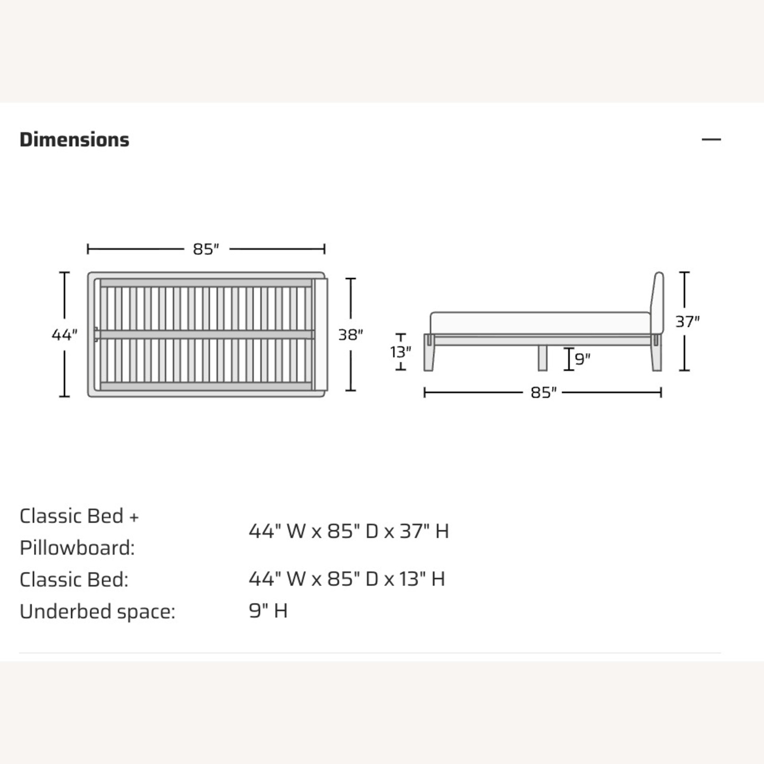 Thuma Twin XL Bed in Walnut + Boucle Pillowboard - image-5