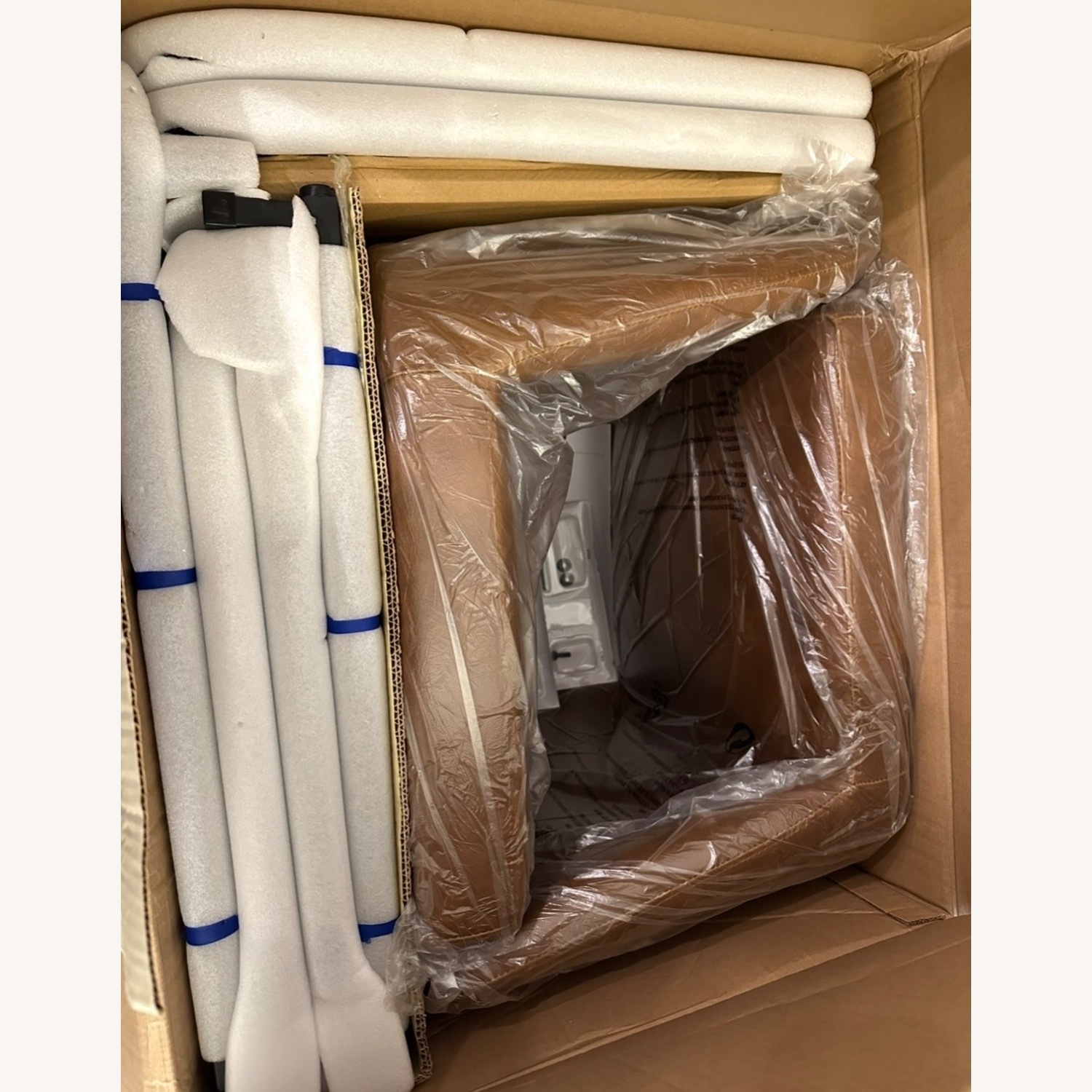 Light Brown Faux Leather Stools - image-3