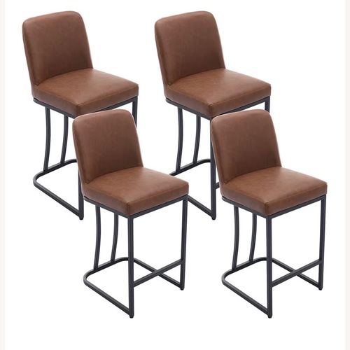 Used Light Brown Faux Leather Stools for sale on AptDeco