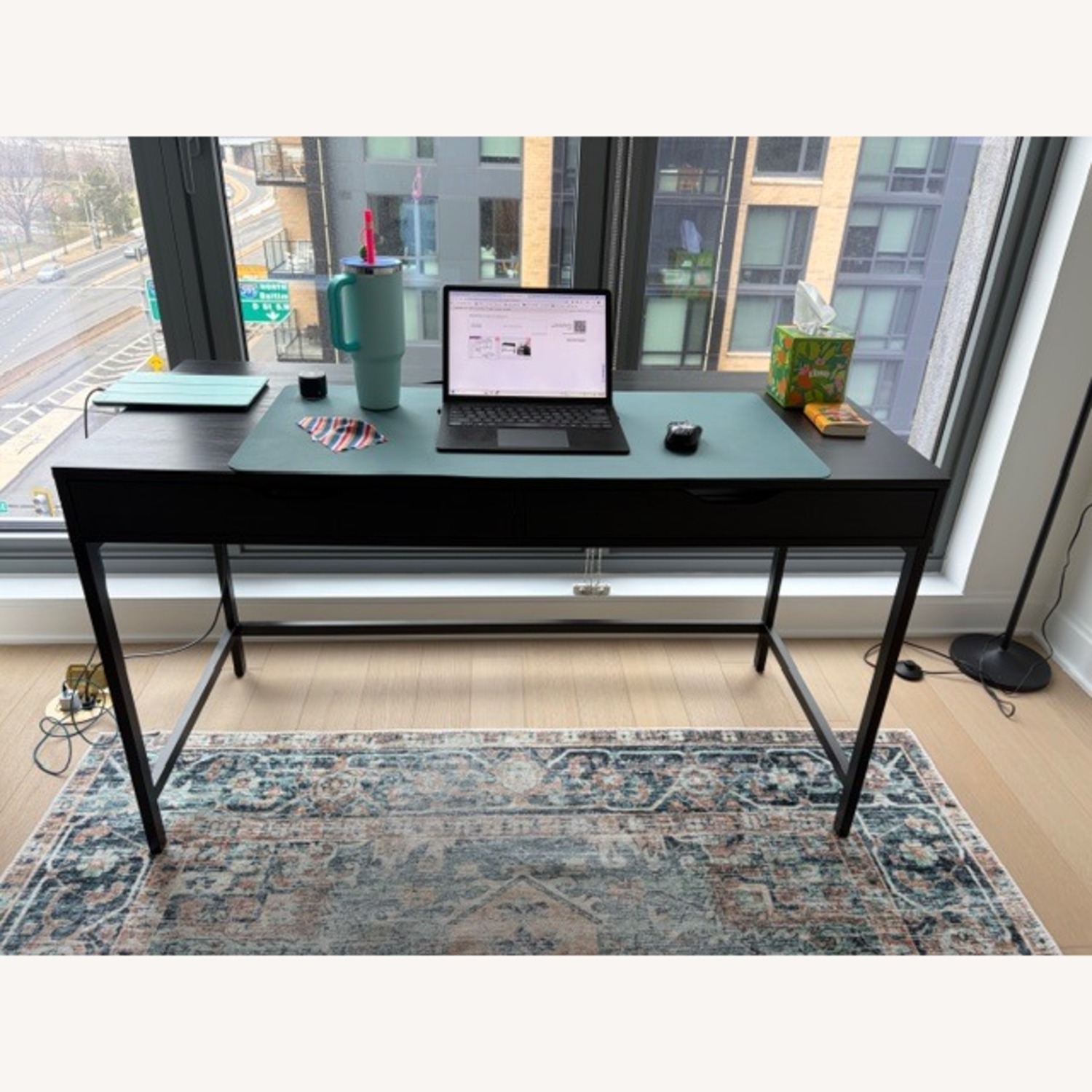 IKEA Alex Dark Brown Wood Desk - image-2