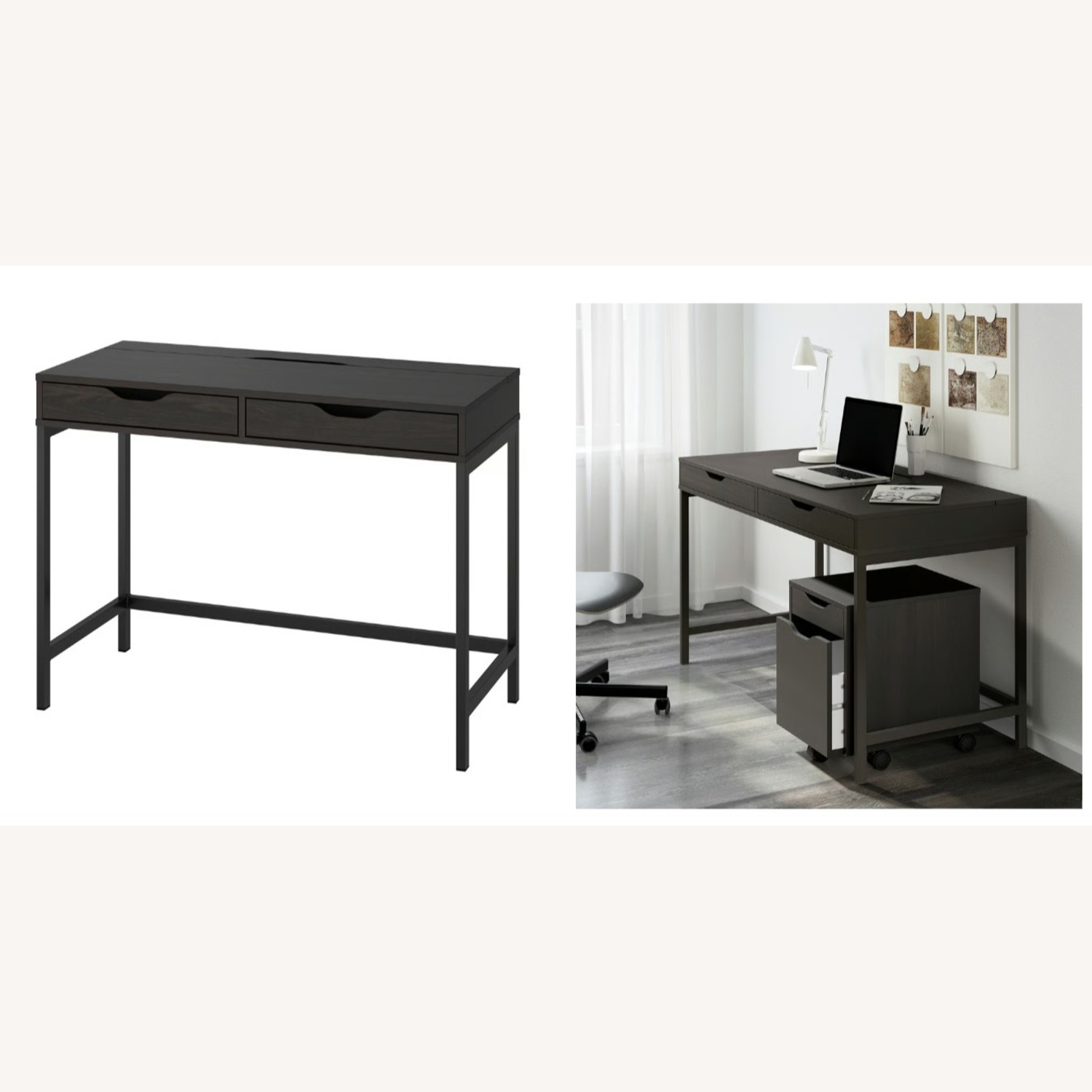 IKEA Alex Dark Brown Wood Desk - image-1