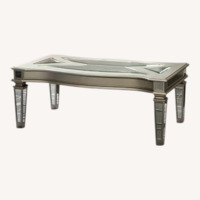Tessani White Mirrored Glass Coffee Table