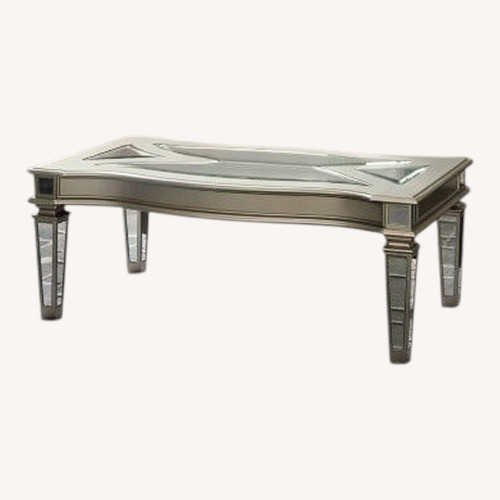 Used Tessani White Mirrored Glass Coffee Table for sale on AptDeco
