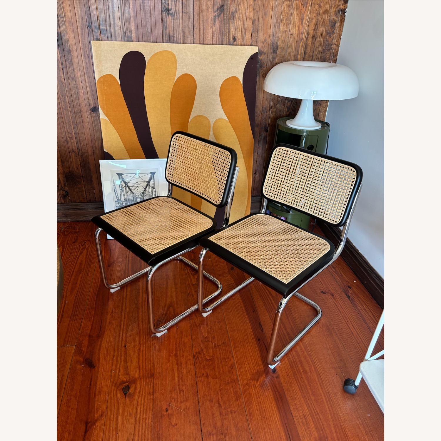 Marcel Breuer Cesca Black Rattan Dining Chairs - image-2