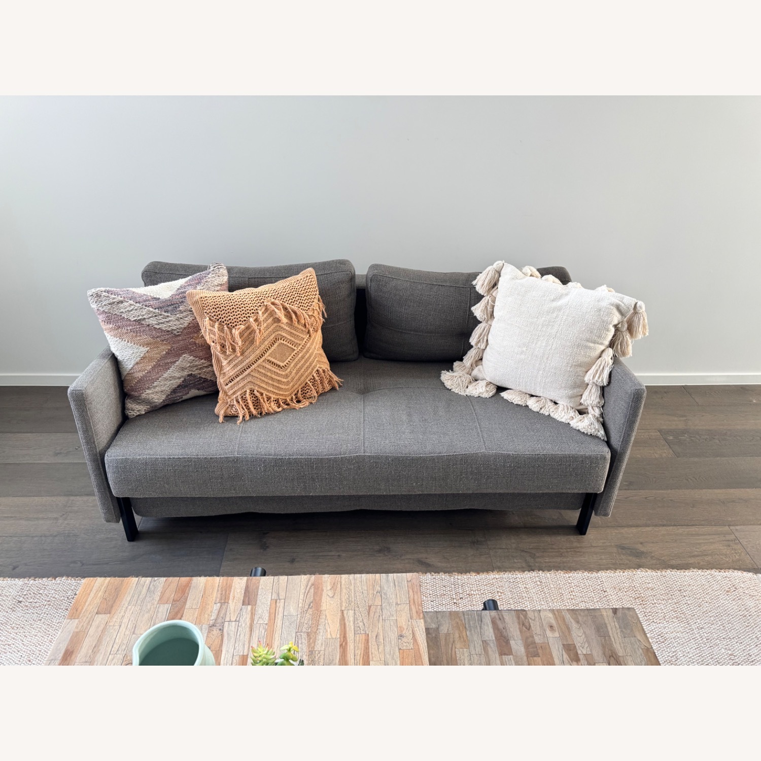 Innovation USA Cube Dark Gray Fabric Sleeper Sofa - image-1