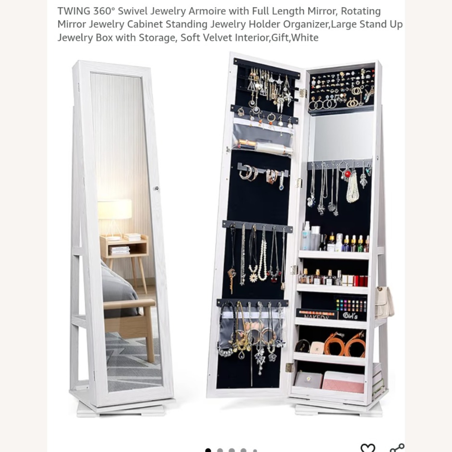 White Wood Armoire - image-4