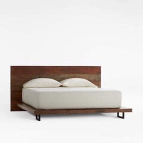 Used Crate & Barrel Atwood Dark Brown Wood Queen Bed for sale on AptDeco