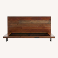 Crate & Barrel Atwood Dark Brown Wood Queen Bed
