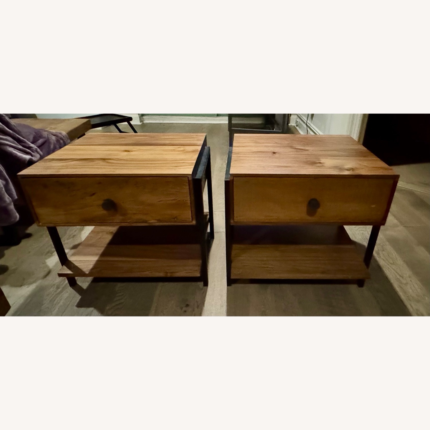 Crate & Barrel Atwood Dark Brown Wood Nightstands - image-5