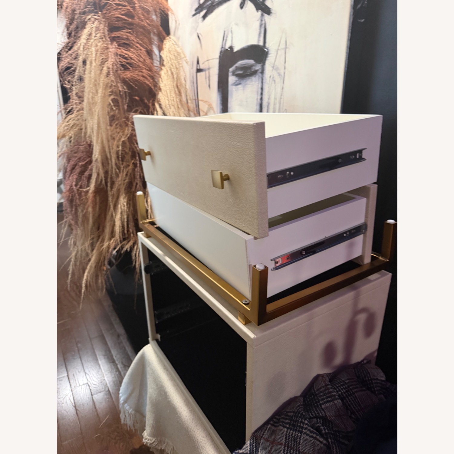 CB2 Shagreen 24" Warm White 2-Drawer Nightstand - image-6