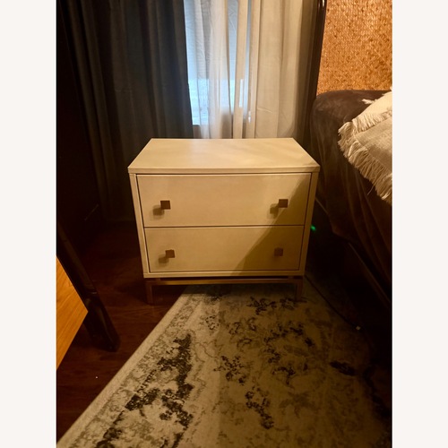 Used CB2 Shagreen 24" Warm White 2-Drawer Nightstand for sale on AptDeco