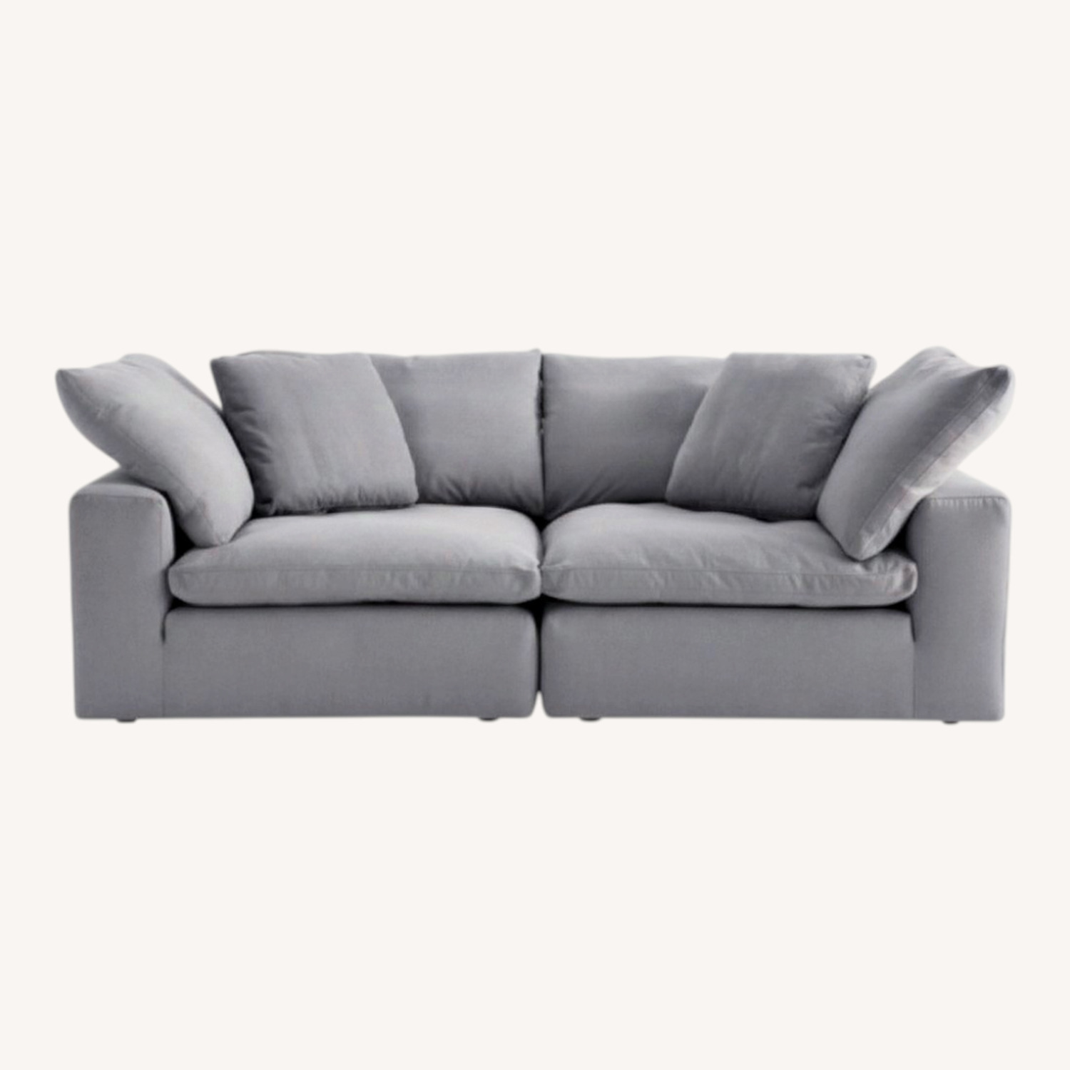 Cloud Light Gray Fabric 2 Piece Sectional - image-0