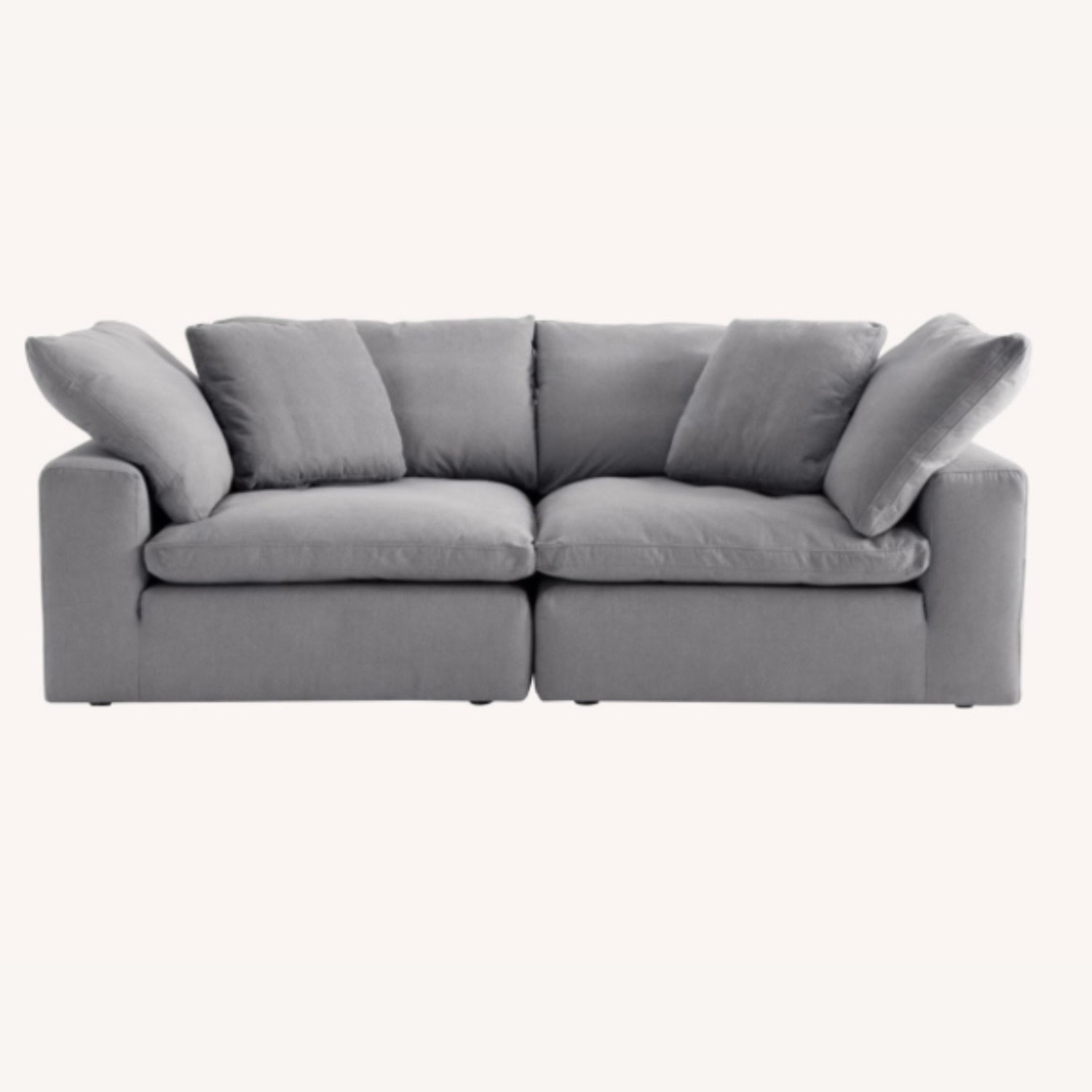 Cloud Light Gray Fabric 2 Piece Sectional - image-1