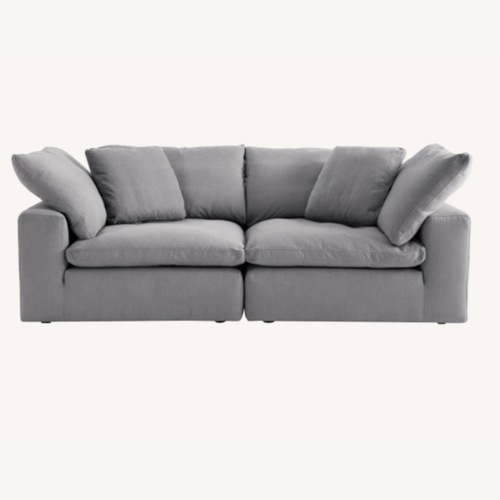 Used Cloud Light Gray Fabric 2 Piece Sectional for sale on AptDeco