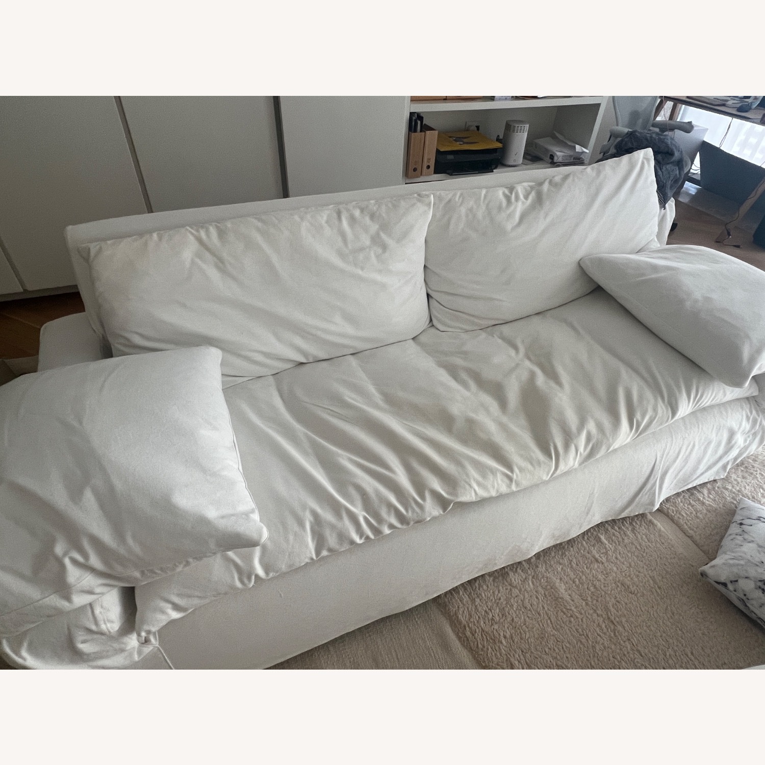 Crate & Barrel White Ever Slipcovered Sofa by Leanne Ford - image-1