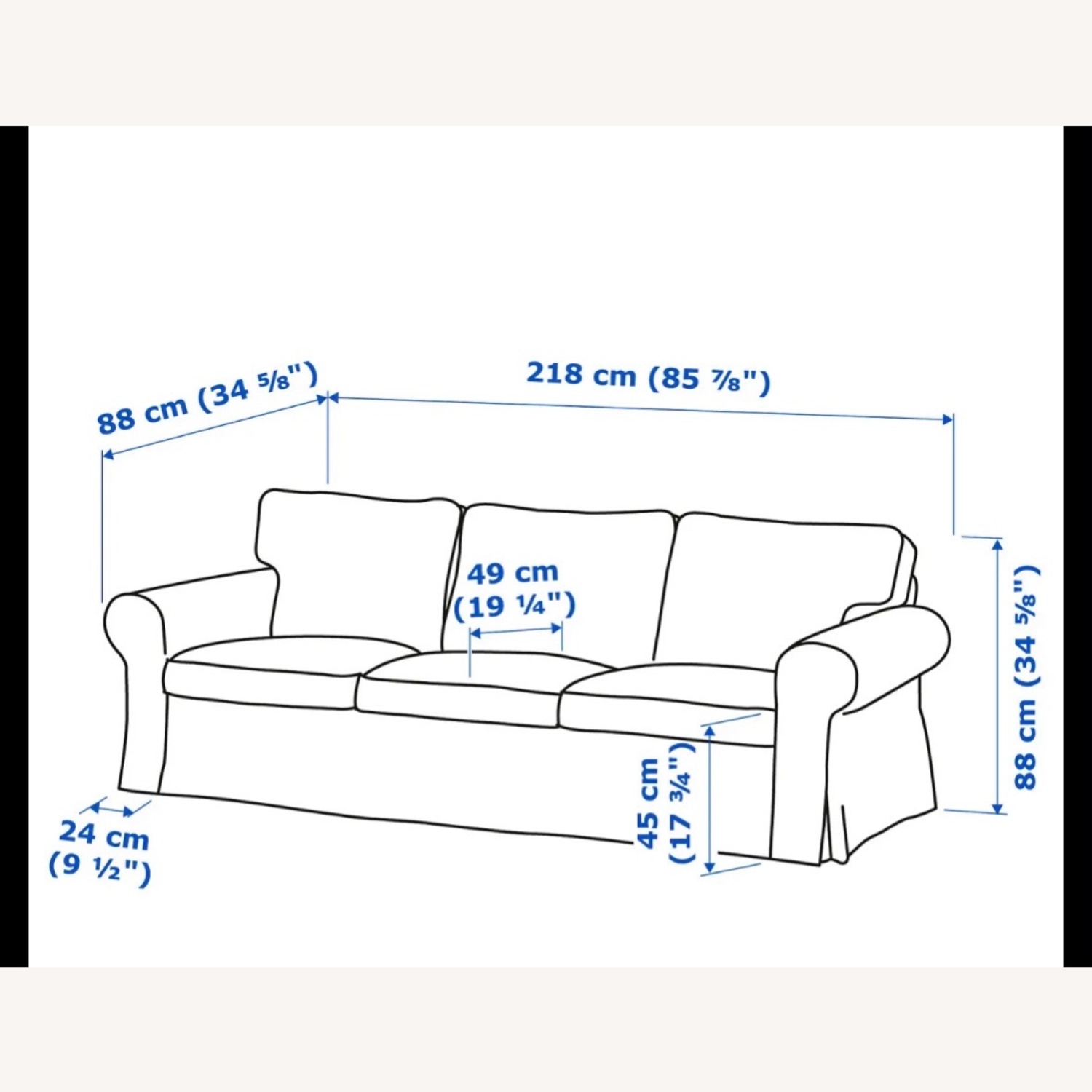 IKEA Ektorp 3 Seat Couch - image-4