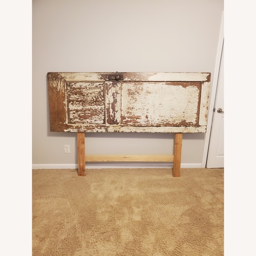 Used Vintage/Antique White Wood Headboard for sale on AptDeco