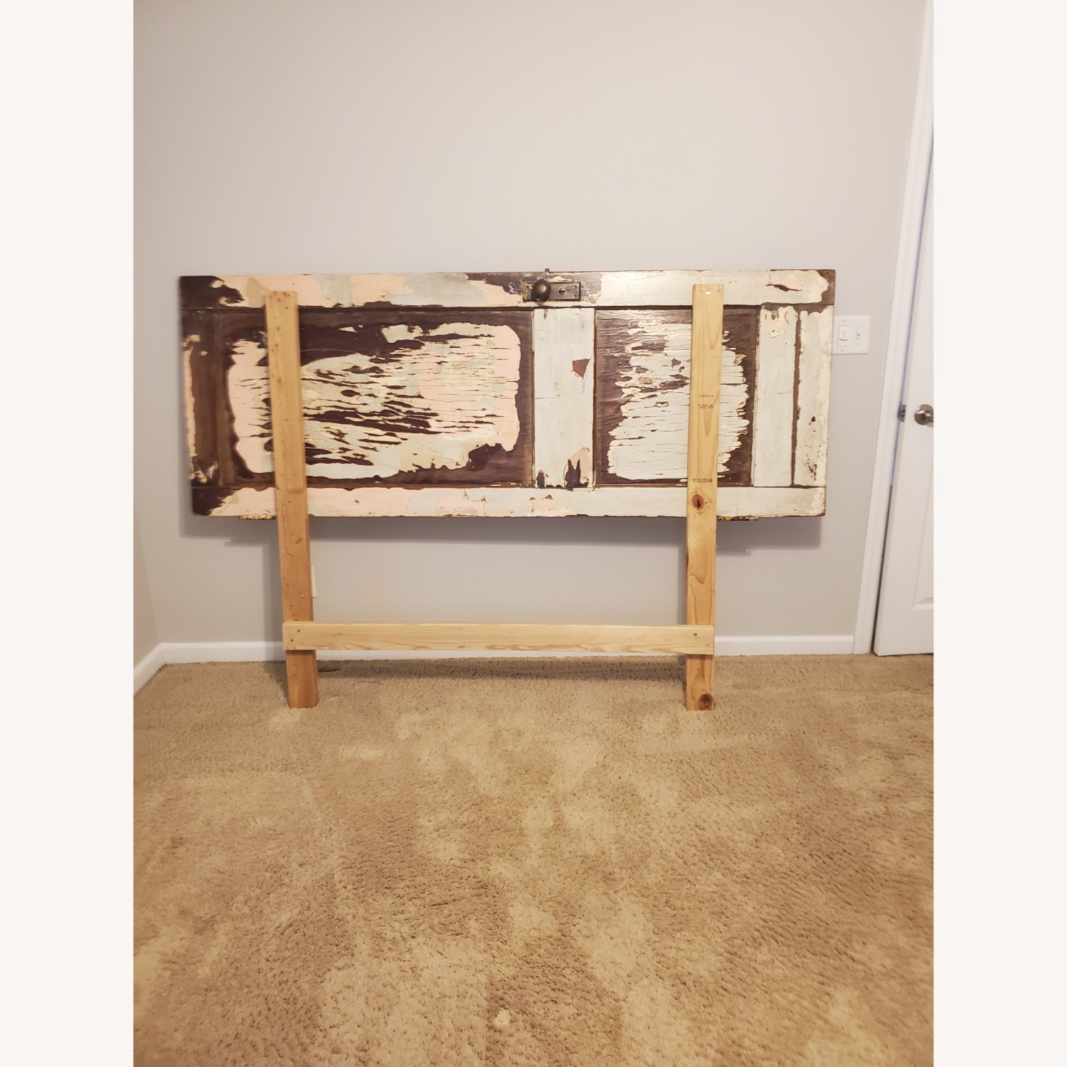 Vintage/Antique White Wood Headboard - image-2