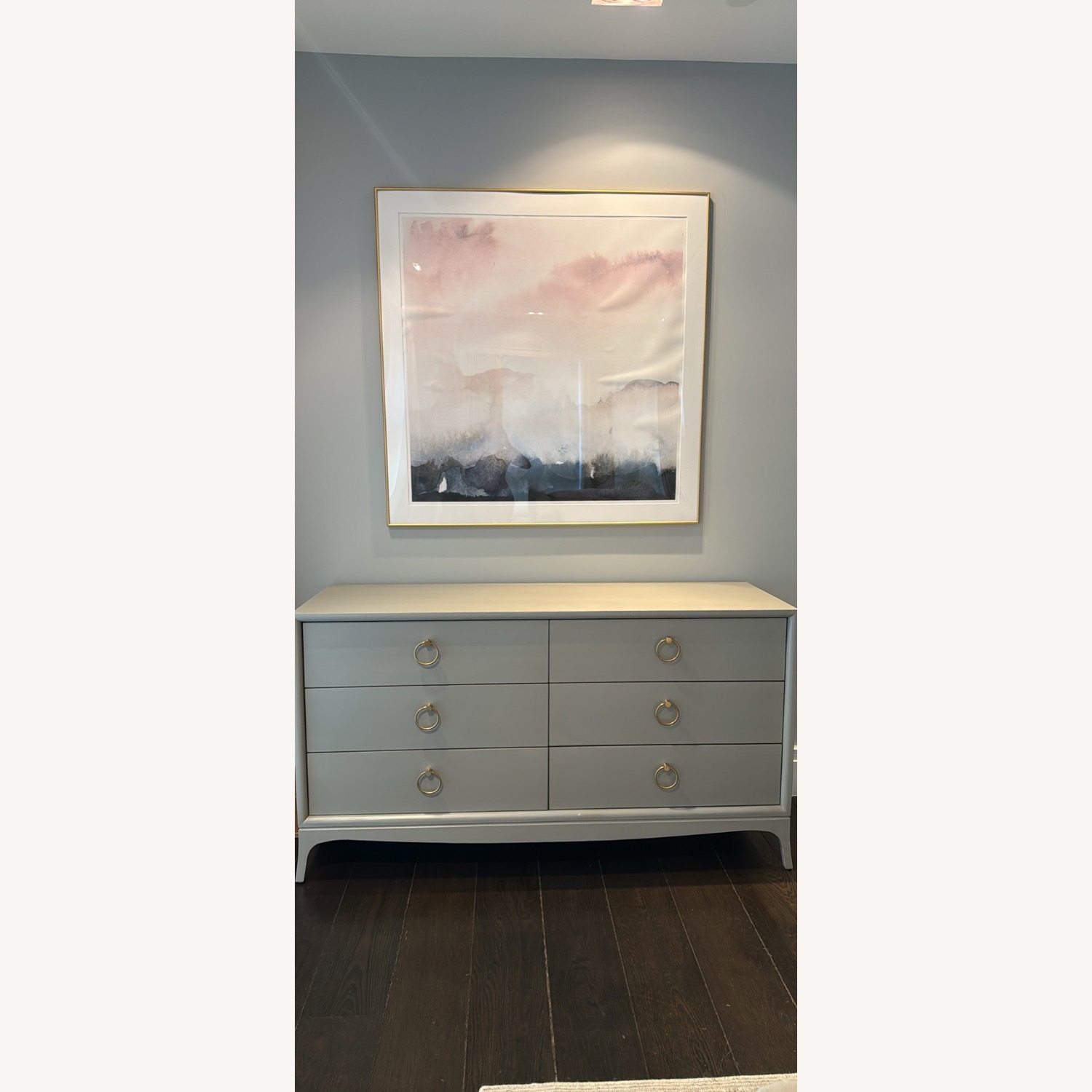 Fiona Light Gray Wood Dresser (6 Drawers) - image-1