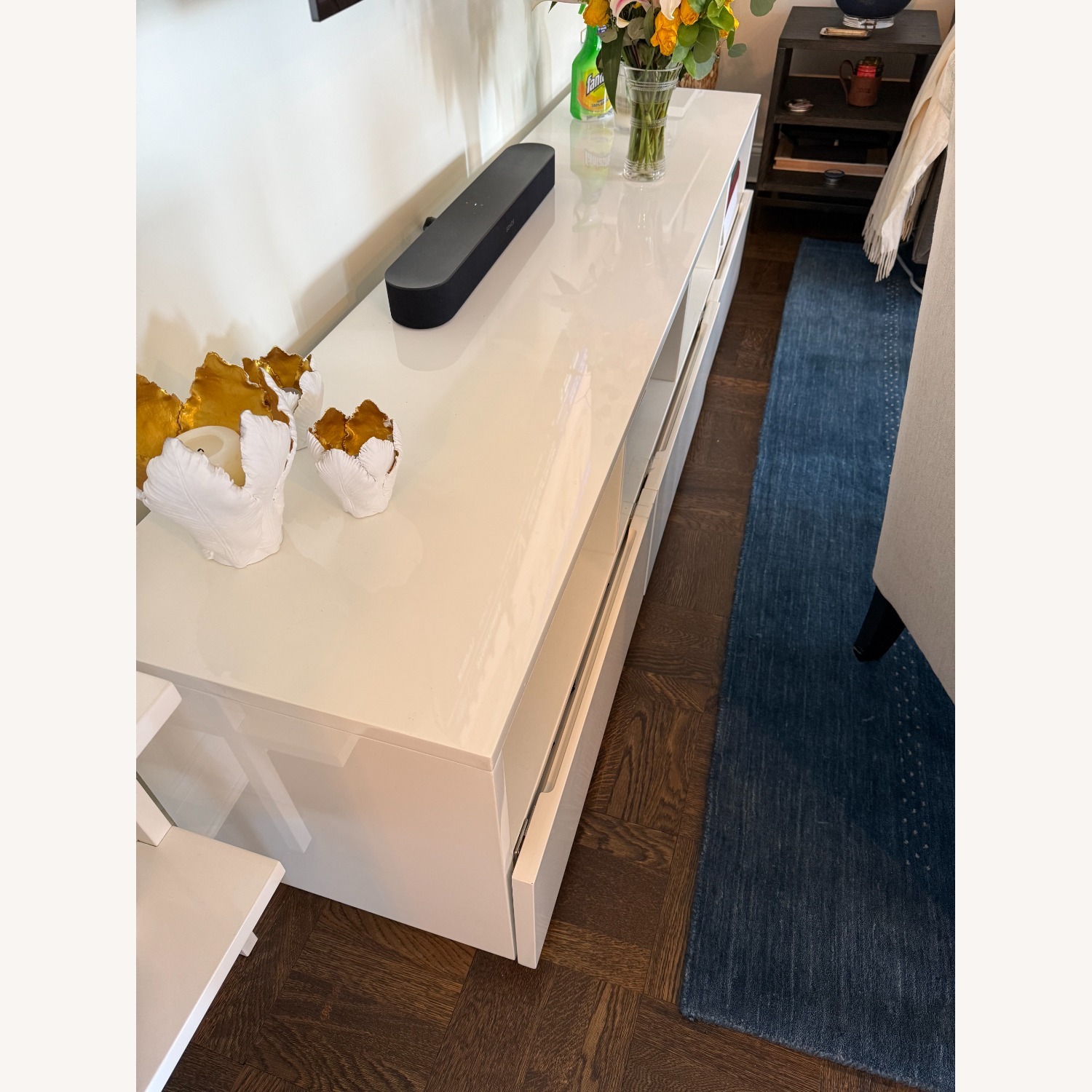 CB2 Chill 60" White High-Gloss Media Console - image-4