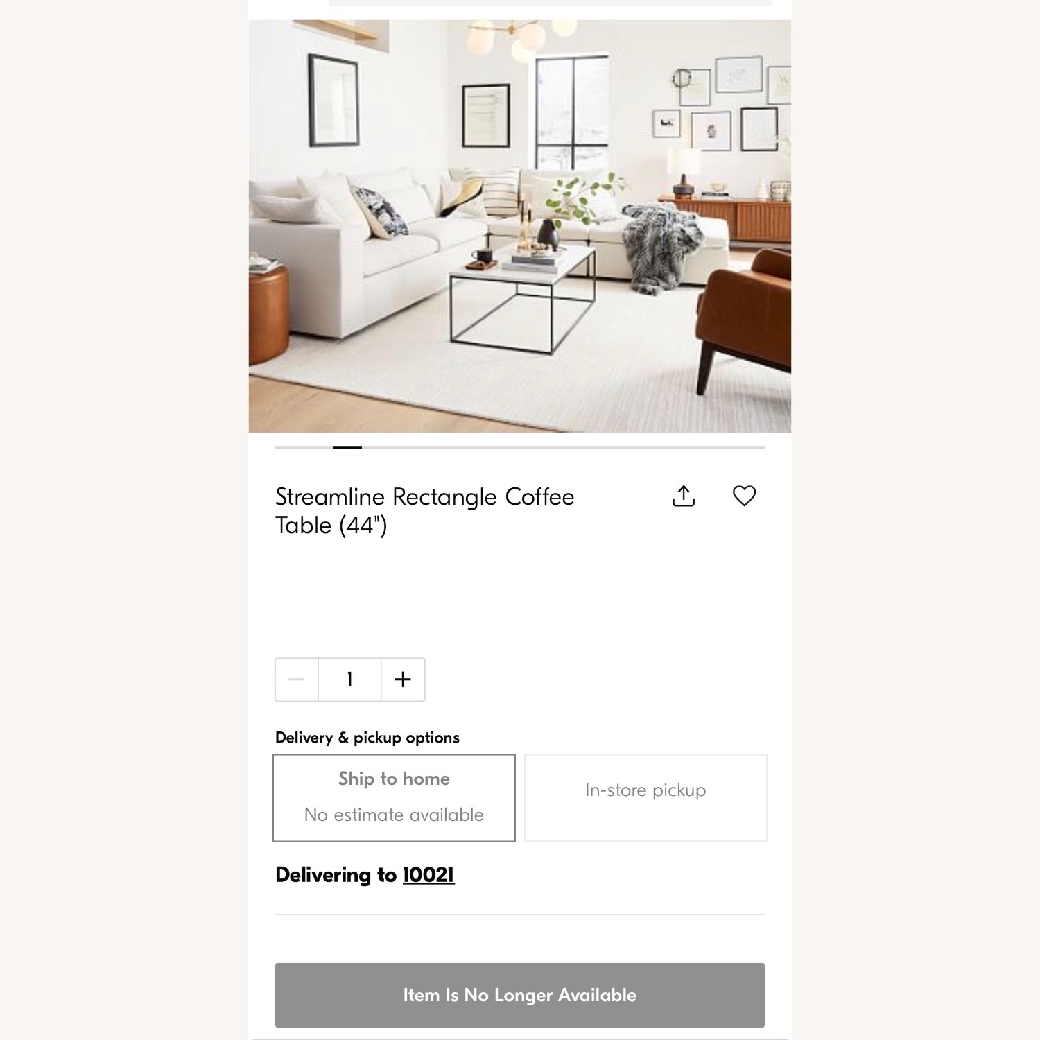 West Elm Streamline Marble Rectangle Coffee Table - image-4