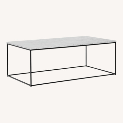 Used West Elm Streamline Marble Rectangle Coffee Table for sale on AptDeco