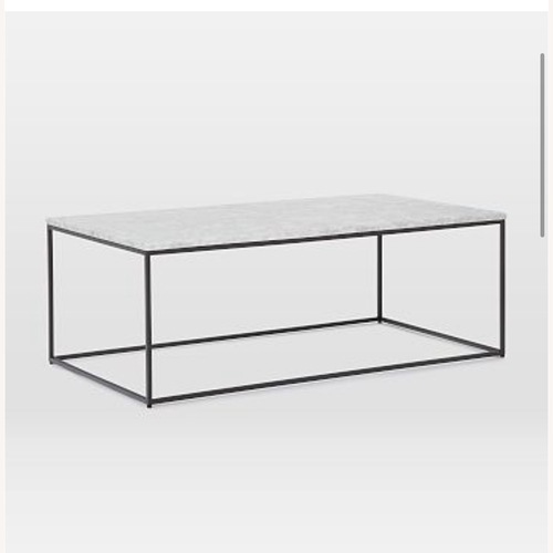 Used West Elm Streamline Marble Rectangle Coffee Table for sale on AptDeco