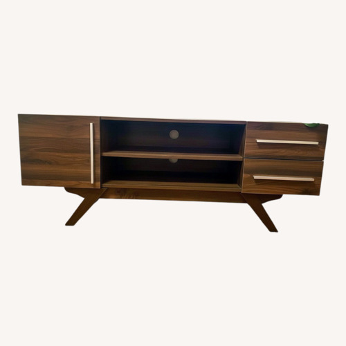 Used Dark Brown Wood Veneer Media Storage for sale on AptDeco