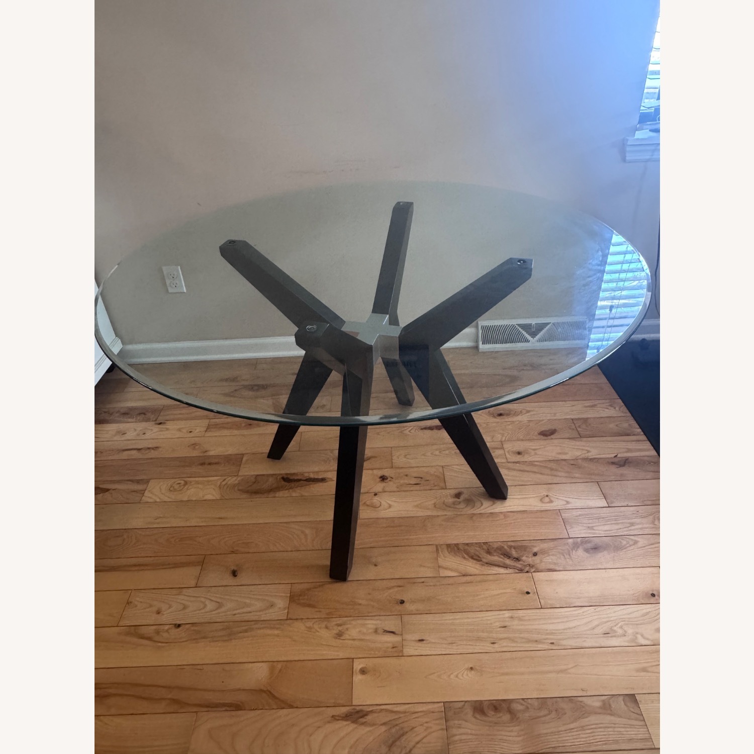 Macy’s Round Glass Dining Table + 5 Chairs  - image-1