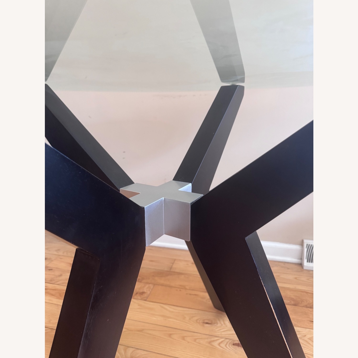 Macy’s Round Glass Dining Table + 5 Chairs  - image-5