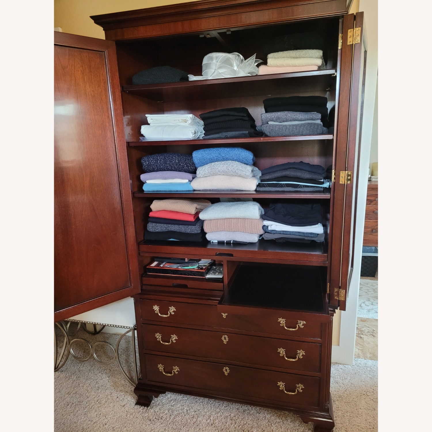 Kindel Furniture Mahogany Wood Armoire - image-5