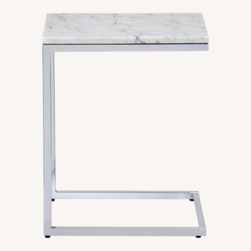 Used CB2 Smart Chrome Marble Side Tables, Set of 2 for sale on AptDeco