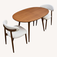 Light Brown Wood Dining Set