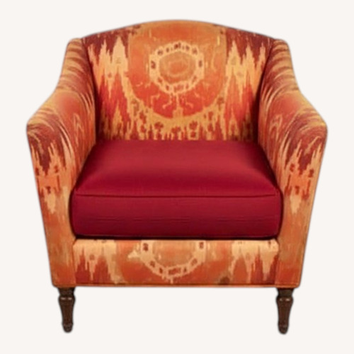 Used Boho Style Pink Red Patterned Comfy Armchair for sale on AptDeco