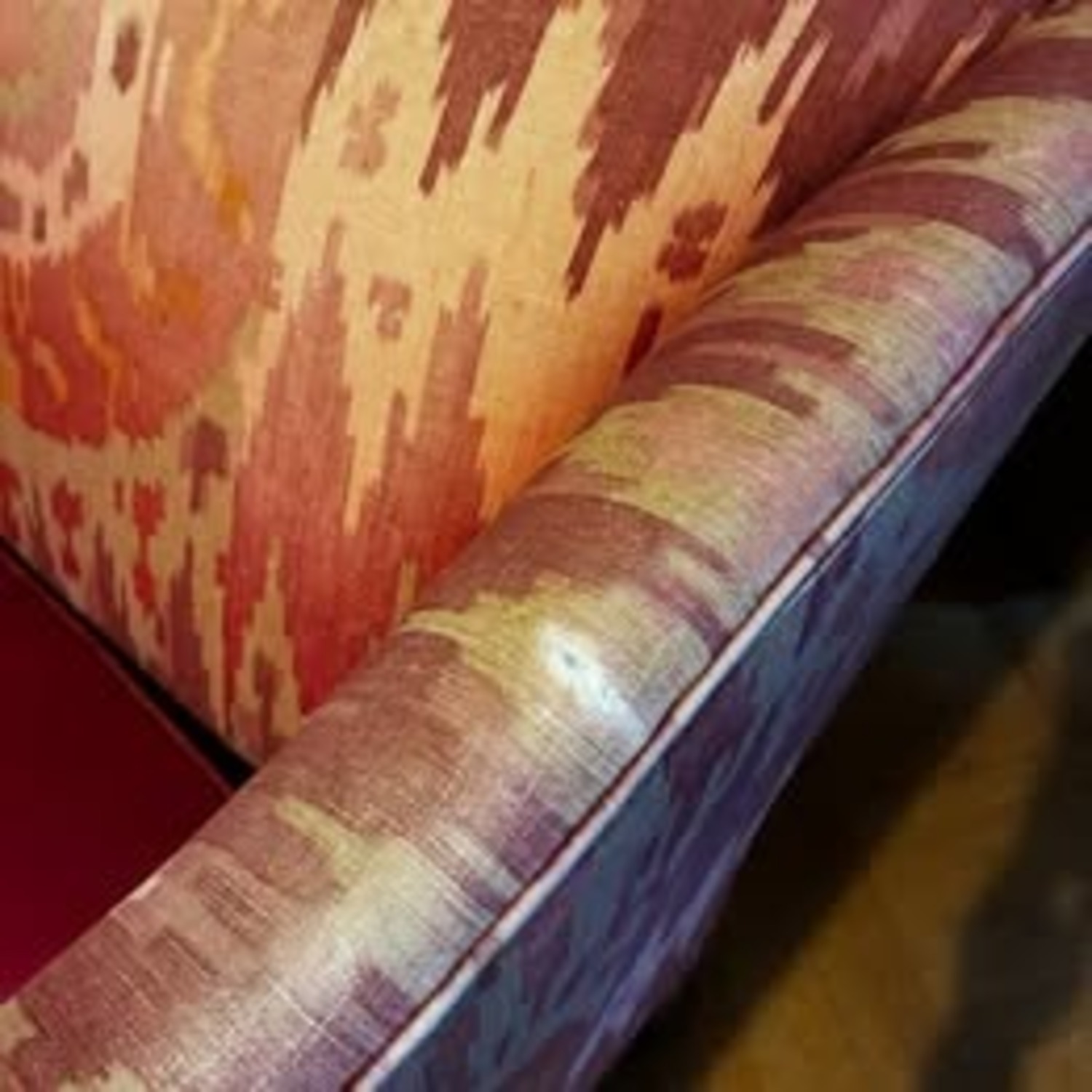 Boho Style Pink Red Patterned Comfy Armchair - image-4