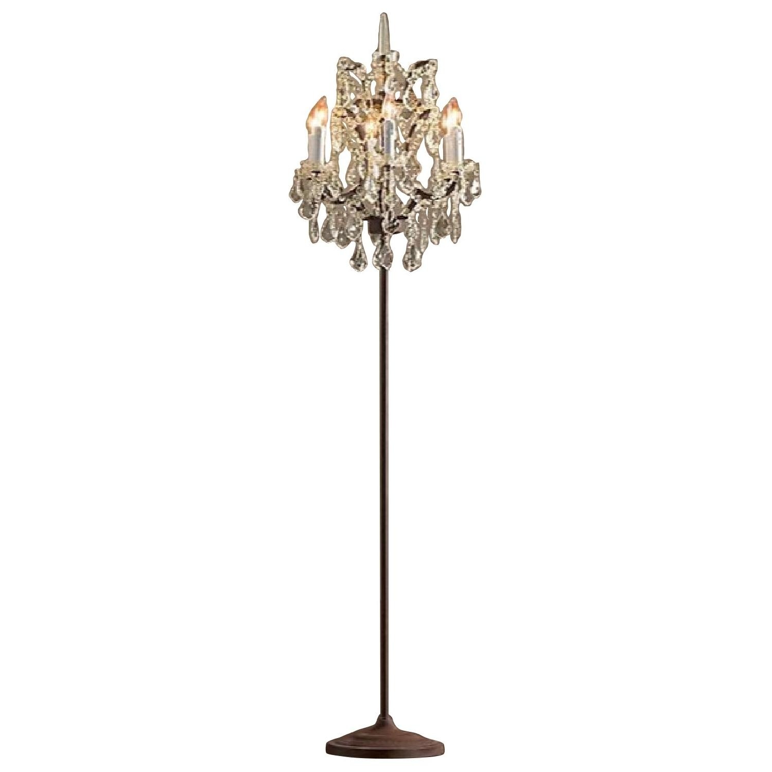 Restoration Hardware 19th C. Rococo Iron & Crystal Floor Lamp - image-8