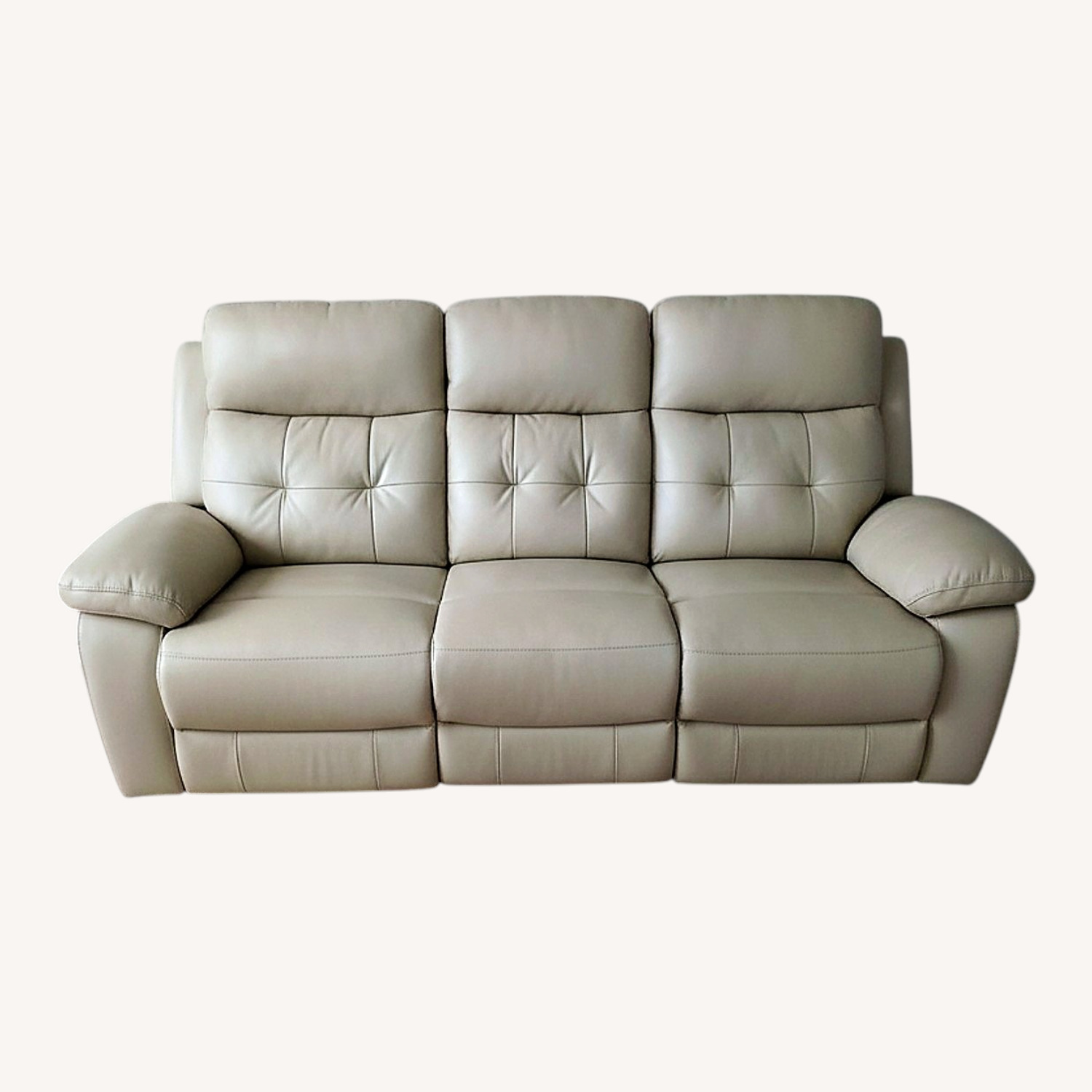 Antonin Leather White Loveseat - image-0