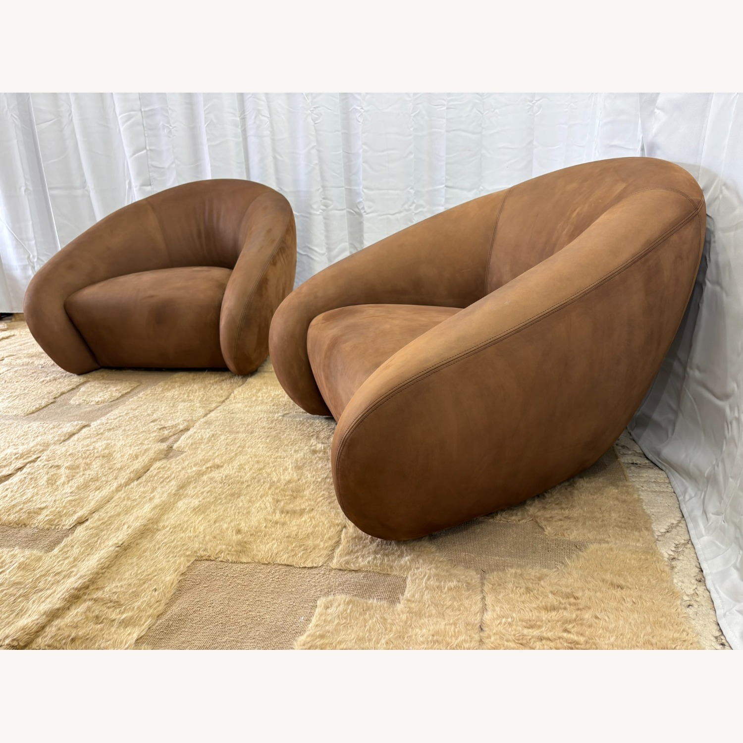 RH Reyna Leather Swivel Chairs (Set of 2) - image-12