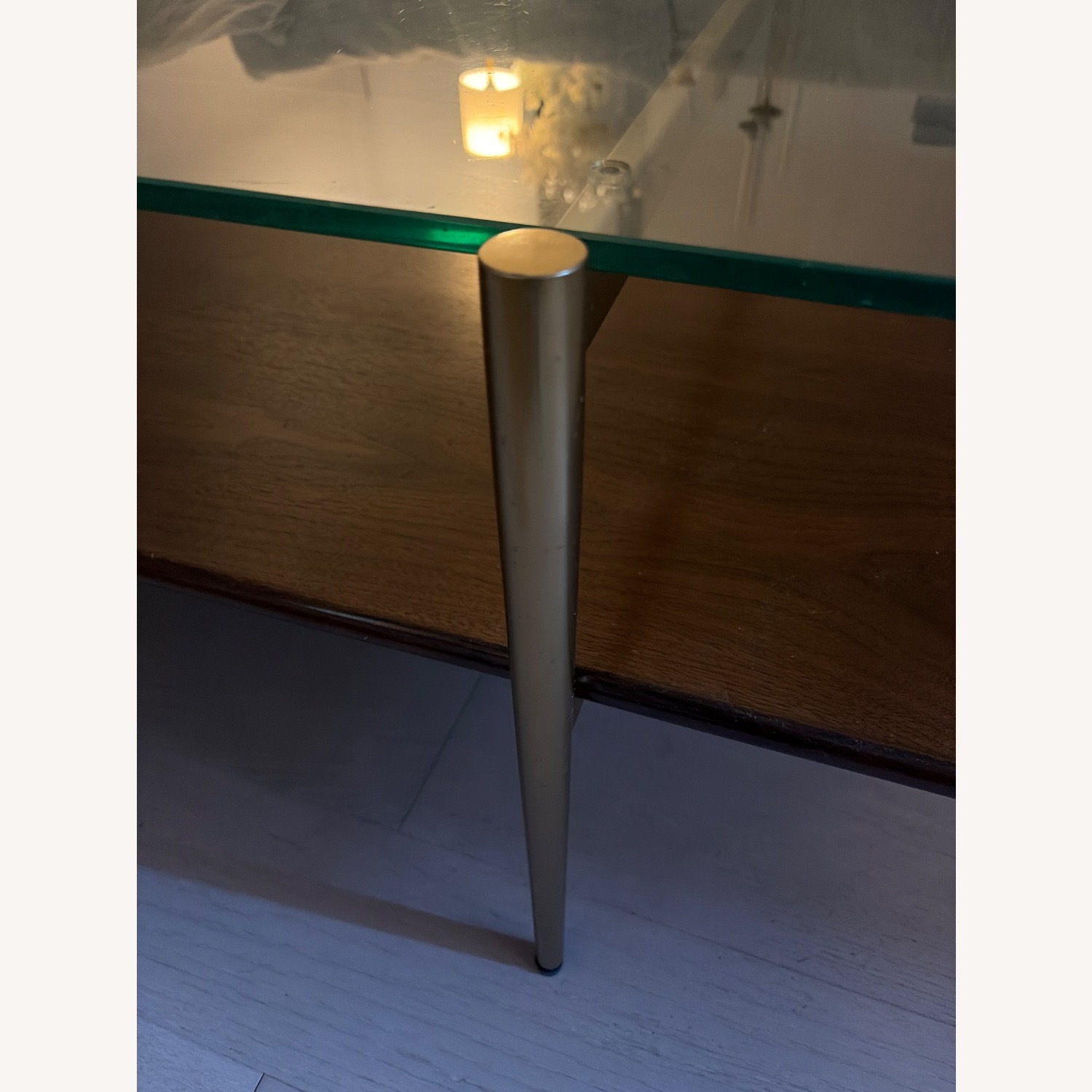 West Elm Dark Brown Glass Coffee Table - image-5