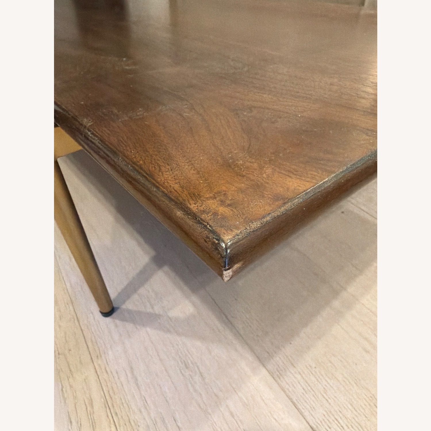 West Elm Dark Brown Glass Coffee Table - image-8