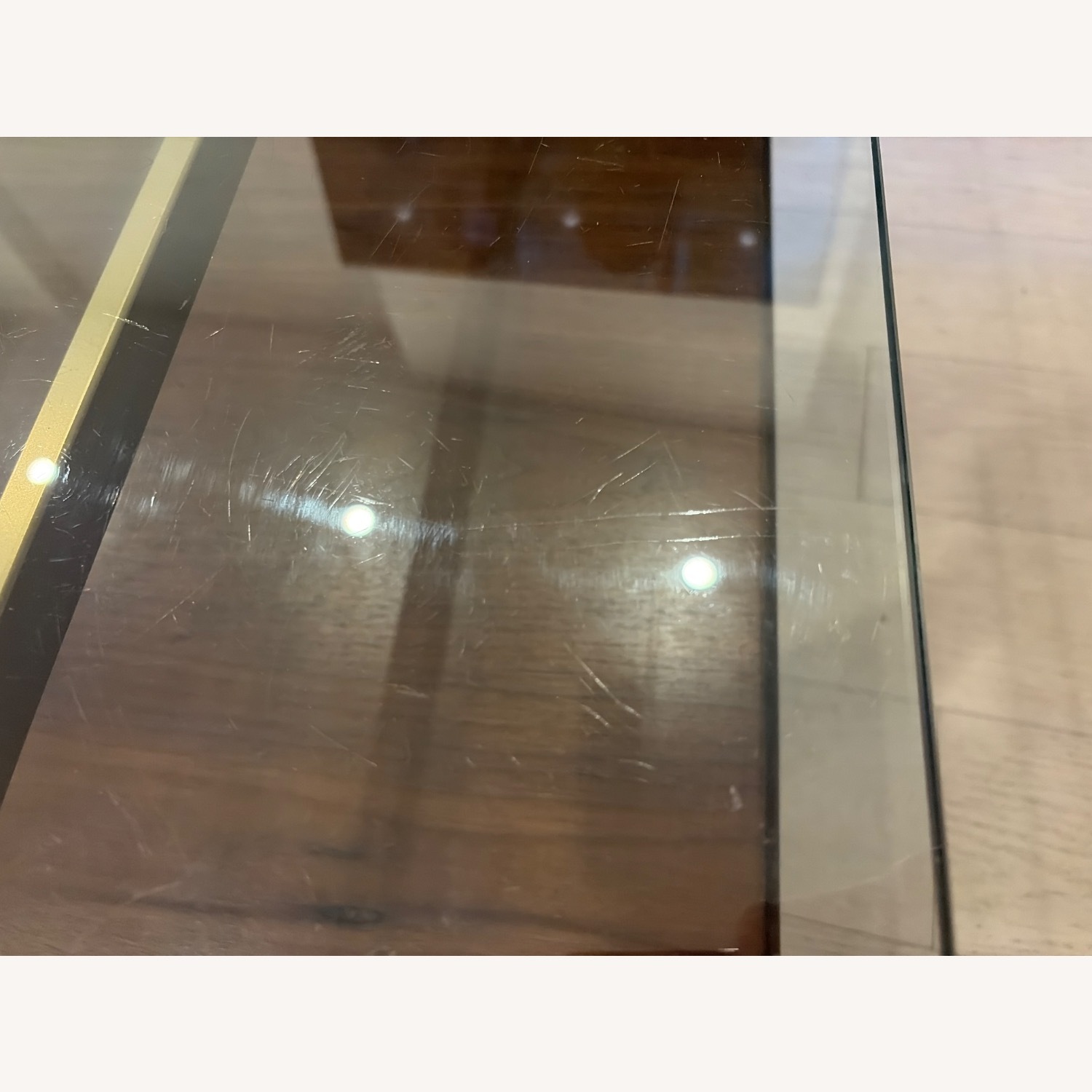 West Elm Dark Brown Glass Coffee Table - image-11