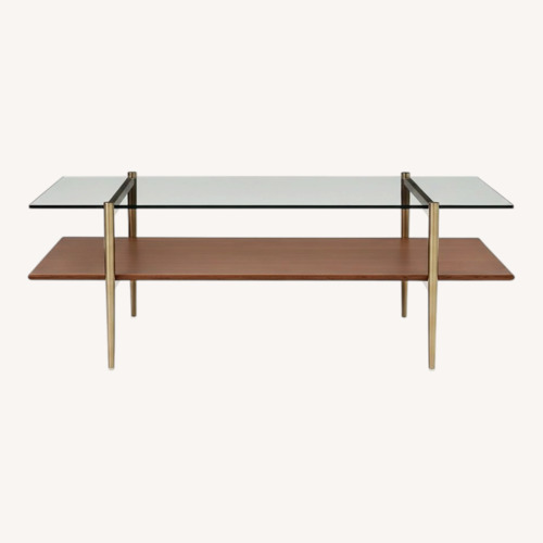 Used West Elm Dark Brown Glass Coffee Table for sale on AptDeco